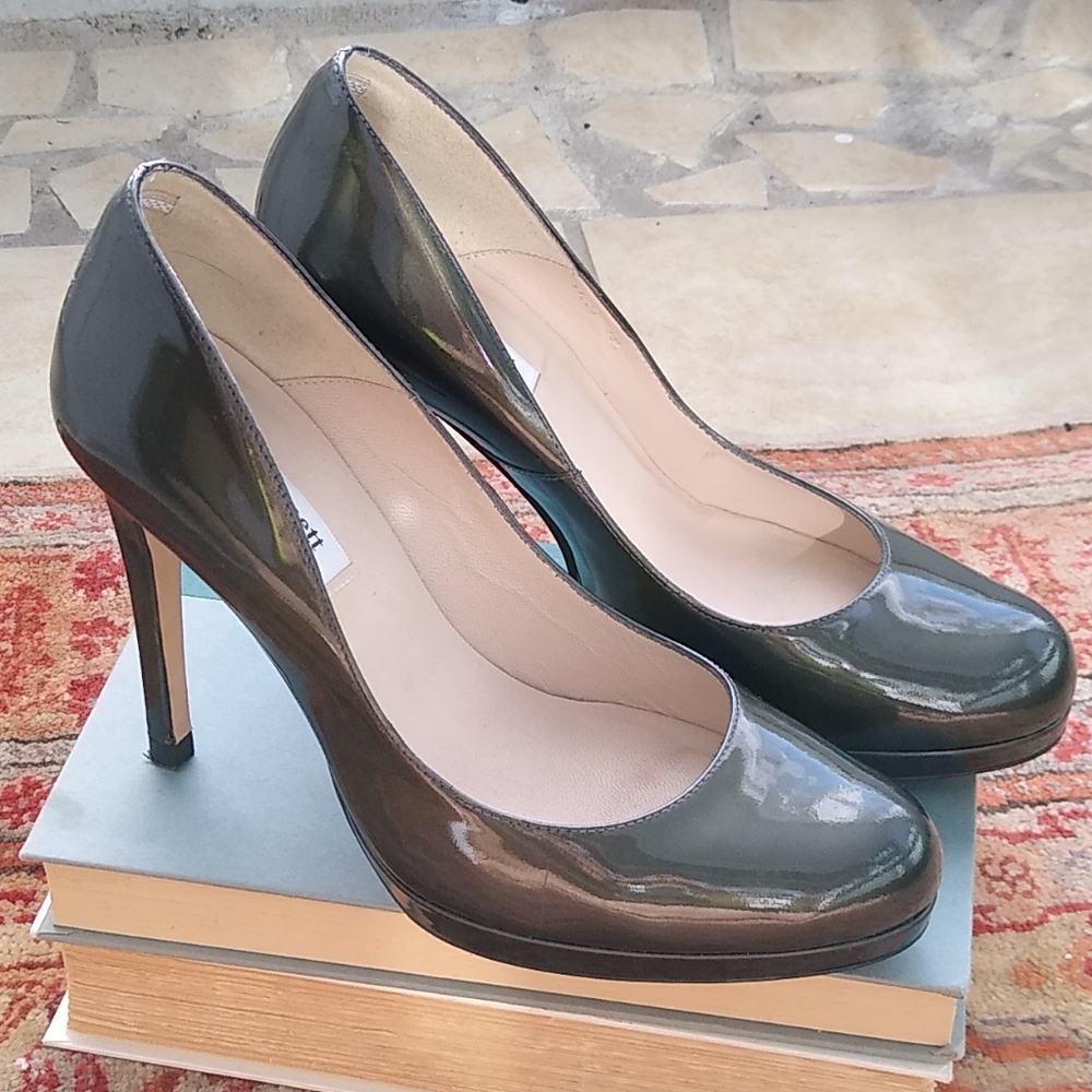 L. K. Bennett Pewter Metallic Platform Pump